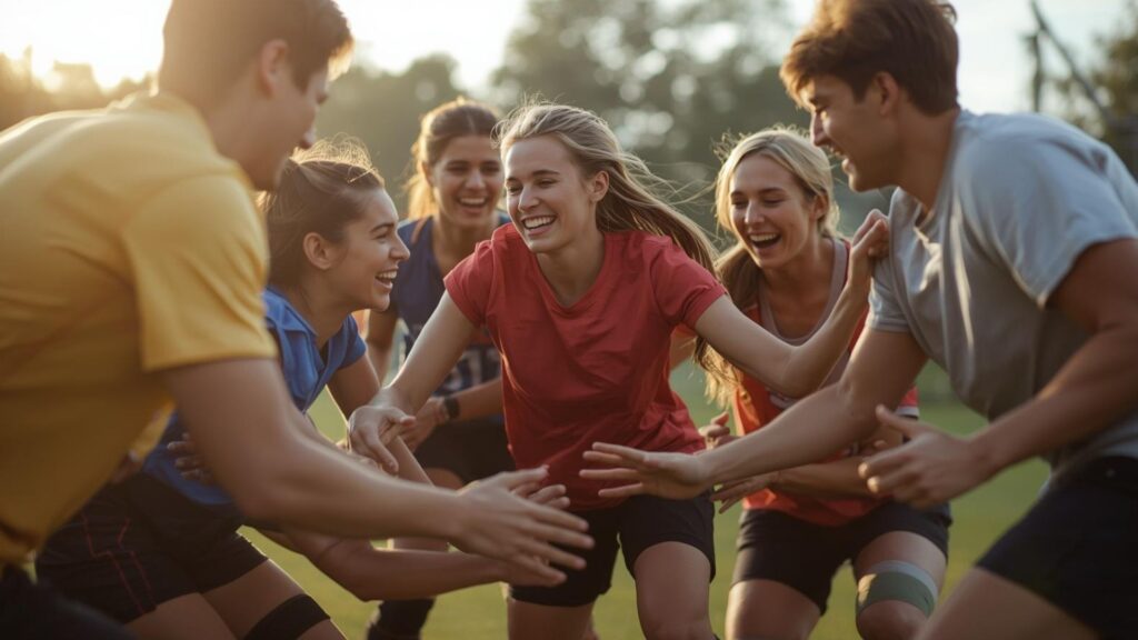 Jugendliche erleben gemeinsames Sporttraining der WSG Bonn-Rhein-Sieg mit Teamgeist, Bewegung und Gemeinschaft im Freien